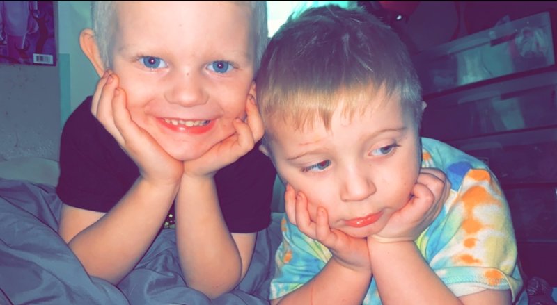 Mayson, 3, and Kaiden Peak, 4, are pictured in a recent photo. The two boys and their father, 40-year-old Darrell Peak, were found dead Monday in Benton County.