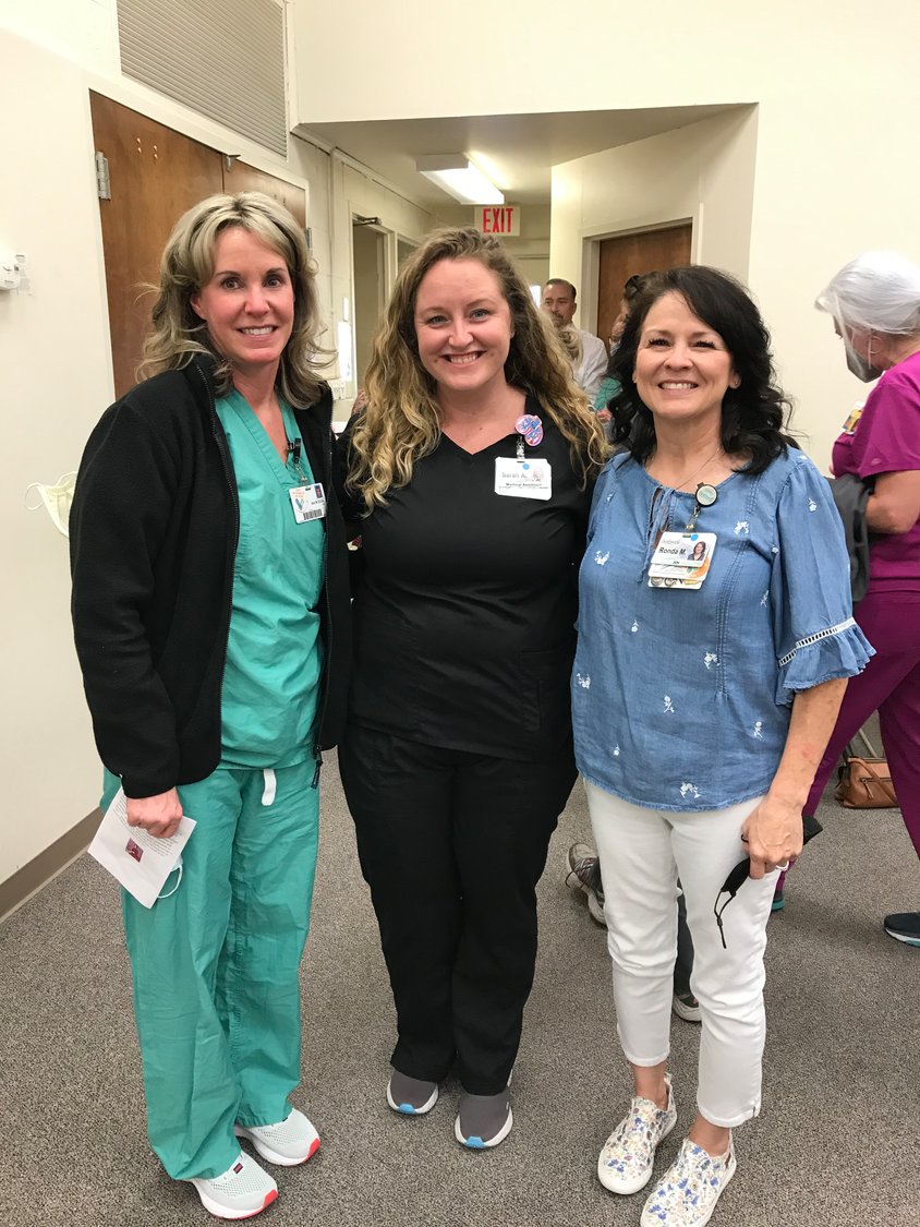 From left, Ann Martin, Nurse of the Year; Sarah Anderson, Nursing Support Person of the Year; and Ronda McMullin, DAISY Award winner.