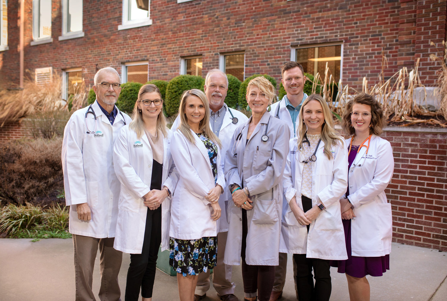 Several Bothwell physicians will serve as faculty for the new Bothwell-University of Missouri Rural Family Medicine Residency. From left, Dr. Robert Frederickson, residency director, Dr. Alyssa Emery, Dr. Lisa Wadowski, Dr. Jeffrey Sharp and Dr. Julie Cahill all with Bothwell Family Medicine Associates; Dr. Matthew Roehrs with Bothwell Lincoln Family Medicine; Dr. Meredith Norfleet with Bothwell Family Medicine Associates; and Dr. Misty Todd, residency associate director, with Bothwell Cole Camp Clinic.