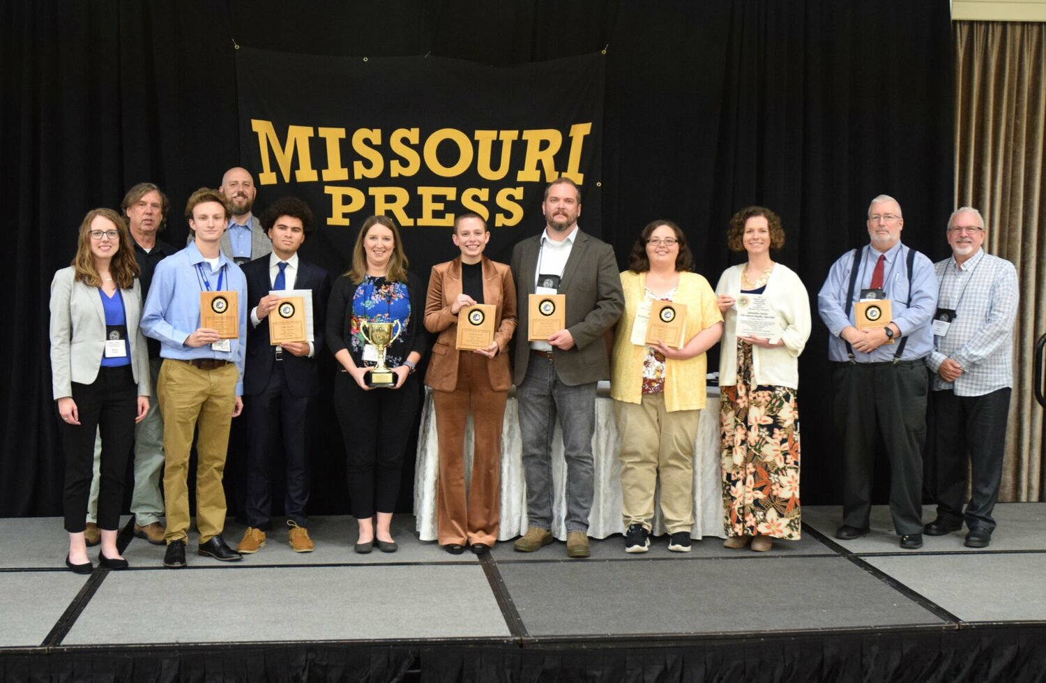 Staff members from the daily newspapers present at the Missouri Press Association awards luncheon pose for a photo Saturday, Sept. 23.


Photo courtesy of the Missouri Press Association